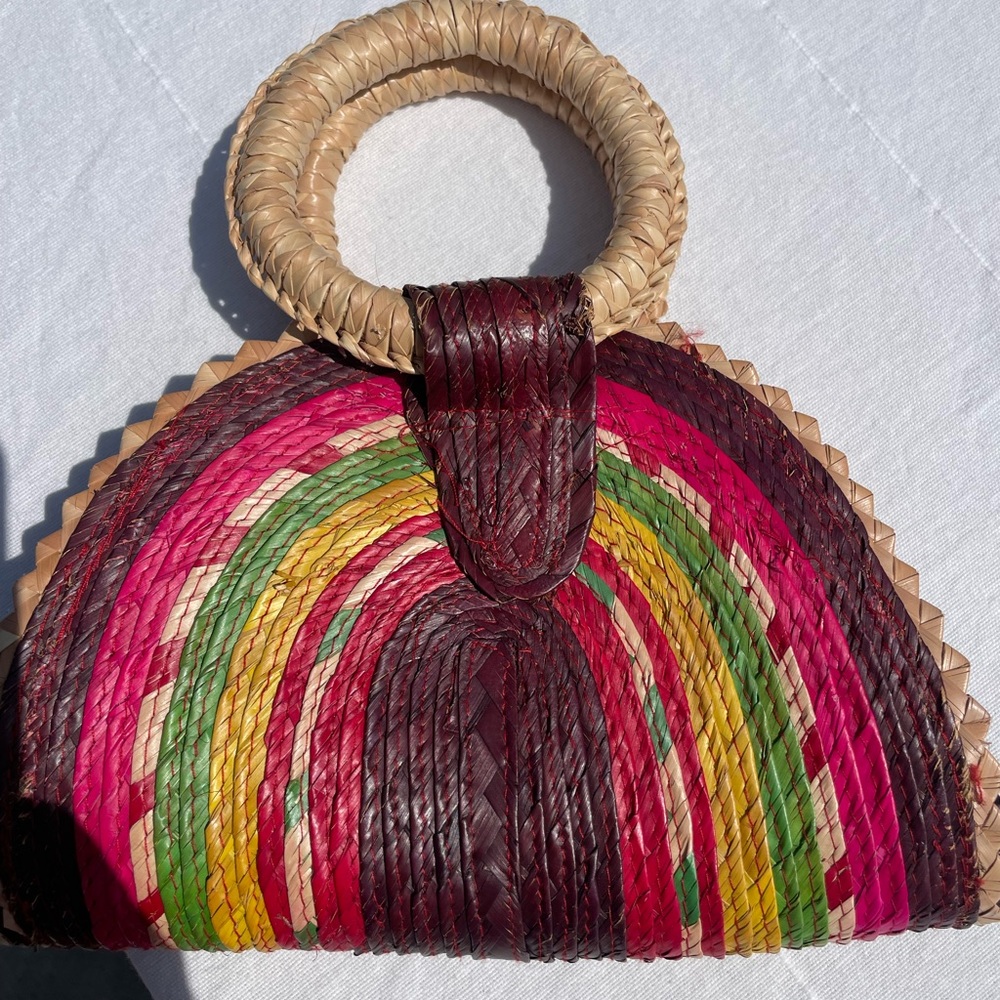 Multicolor Woven Handbag
